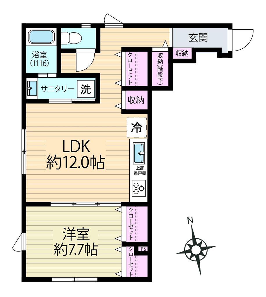 リステリアフジミ(1LDK/1階)の間取り写真