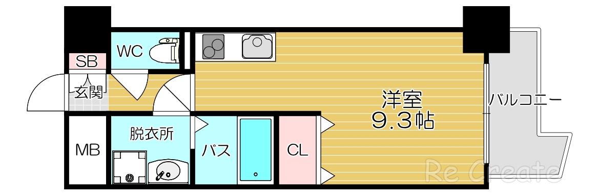 ADWRESIDENCE松屋町(ワンルーム/11階)の間取り写真