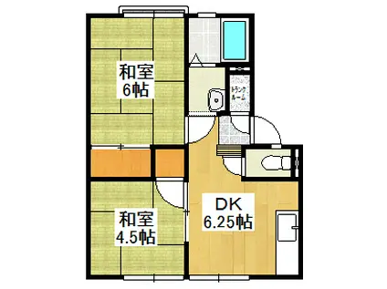 ステップハウス(2DK/1階)の間取り写真