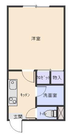 有川ビル(1K/3階)の間取り写真
