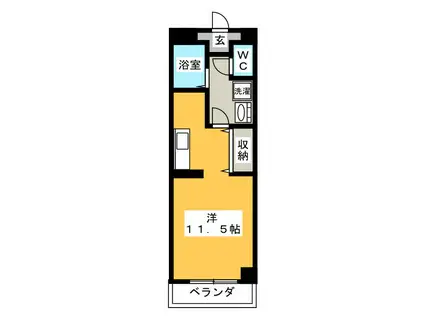 コンベナリー八幡B(ワンルーム/3階)の間取り写真