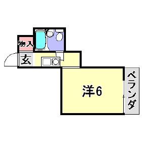 コスモメイト北野(1K/5階)の間取り写真