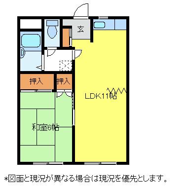 タカギマンションNO5(1LDK/1階)の間取り写真