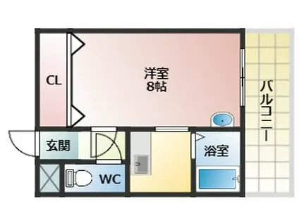 エルベ27(1K/4階)の間取り写真