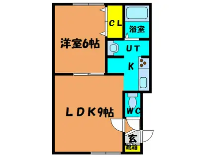メイプルハイム(1LDK/1階)の間取り写真