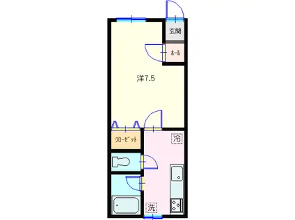 アーバンライフK&K(1K/1階)の間取り写真