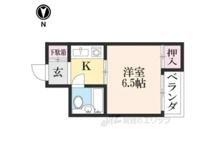 松儀ハイツ(ワンルーム/1階)の間取り写真