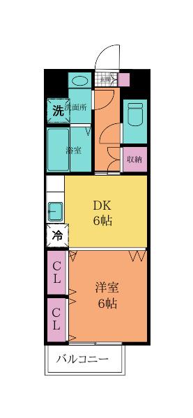 北九州モノレール 徳力公団前駅 徒歩11分 2階建 築25年(1DK/2階)の間取り写真