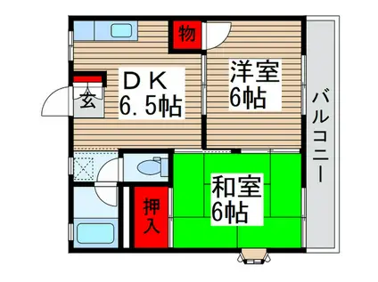 たんぽぽハイツ(2DK/2階)の間取り写真