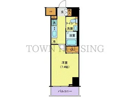 ジェノヴィア目黒南グリーンヴェール(1K/2階)の間取り写真