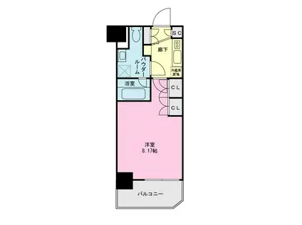 プライムネクサス平和の森公園(1K/4階)の間取り写真