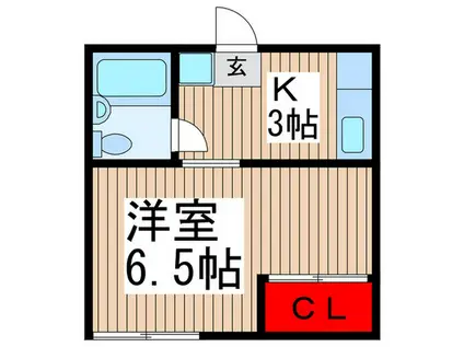 コーポKANEKA2号館(1K/2階)の間取り写真