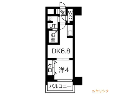 ザ・レジデンスパーク久屋大通(1DK/12階)の間取り写真