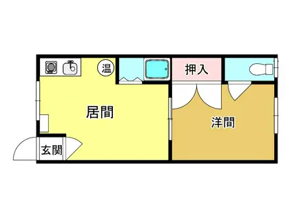 平成ハイツ1号棟(1LDK/2階)の間取り写真