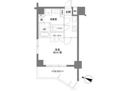 カスタリア大塚II(1K/9階)の間取り写真
