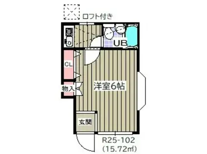 ローズアパートR25番館(1K/1階)の間取り写真