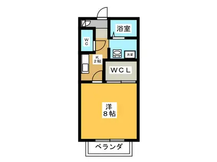 コンフォート三柿野(1K/2階)の間取り写真