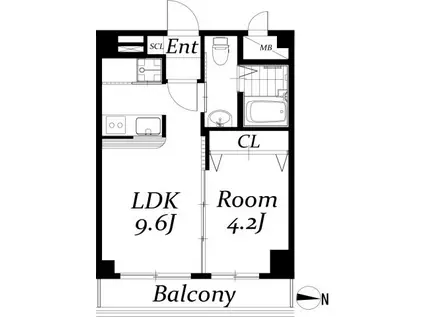 アクアタウンイーストII(1LDK/11階)の間取り写真