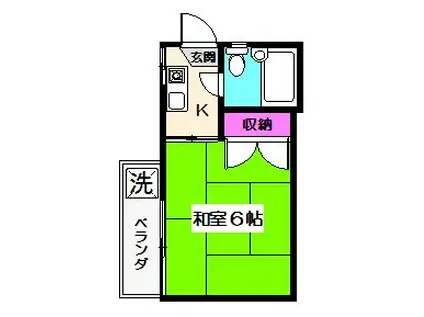 フラット桜台II(1K/2階)の間取り写真