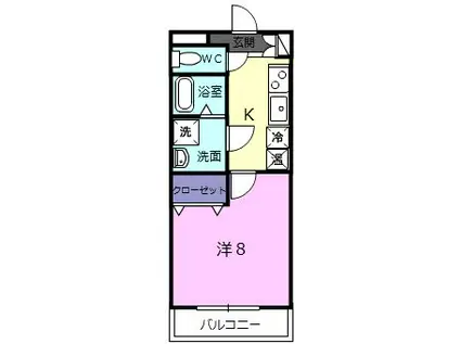 マジョーネ奈良(1K/1階)の間取り写真