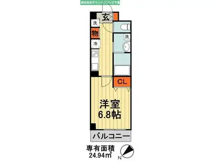 千葉ポートイースト(1K/9階)の間取り写真