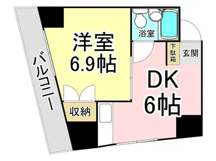 藤本ビル古船場(1DK/7階)の間取り写真