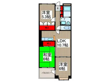 ヴァンベール(3LDK/2階)の間取り写真