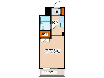パークレイン三田(1K/2階)の間取り写真