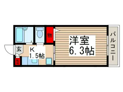 グランメールサイキ(1K/2階)の間取り写真