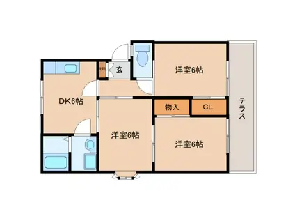 光ハイツ(3DK/1階)の間取り写真