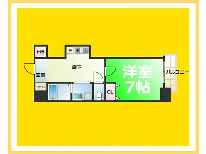 ビガーポリス112日本橋三丁目(1K/3階)の間取り写真