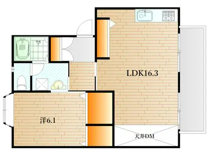フローレンス II(1LDK/1階)の間取り写真