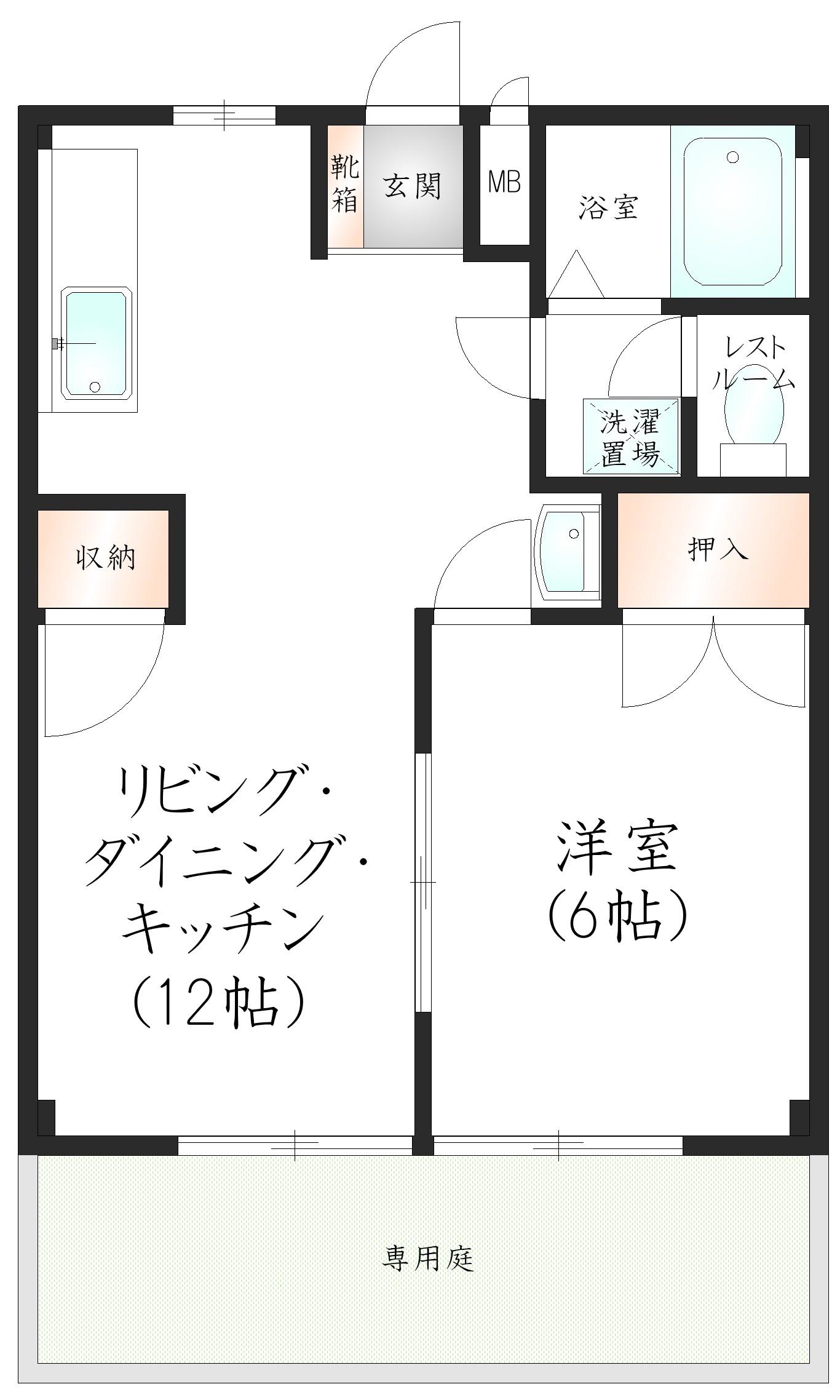 NEWハイツ・KIMURA(1LDK/1階)の間取り写真