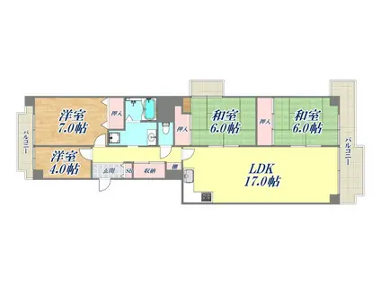 サンビオラ5番館(4LDK/11階)の間取り写真