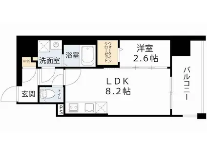 コンフォリア・リヴ南森町II(1LDK/11階)の間取り写真