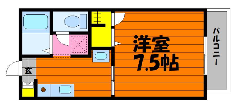 サンライズ吉備津A棟(1K/2階)の間取り写真