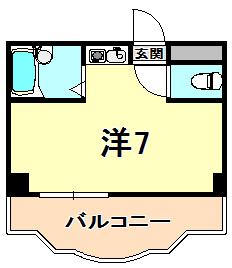 三景マンション(ワンルーム/2階)の間取り写真