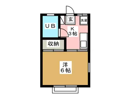 エーデルワイス(1K/1階)の間取り写真