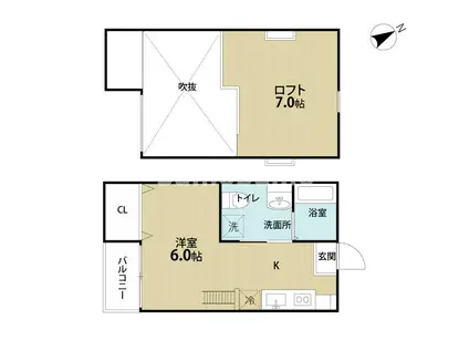 CASA AZUL神戸西(ワンルーム/1階)の間取り写真