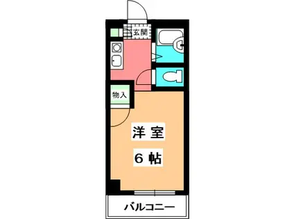 伊予鉄道本町線 本町５丁目駅 徒歩3分 10階建 築36年(1K/3階)の間取り写真