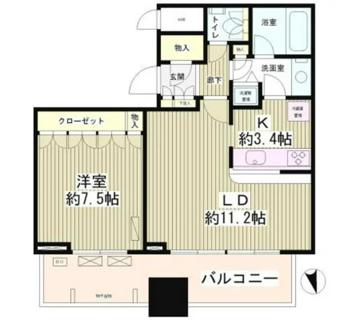 芝パーク・タワー 14階階 間取り
