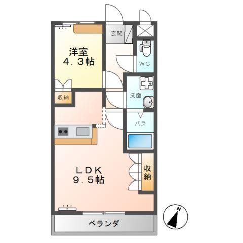 PROSPERITA(1LDK/1階)の間取り写真