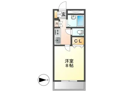 プレッソ・リーヴァI(1K/2階)の間取り写真