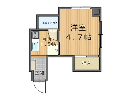 花丘ヒルズ(1K/2階)の間取り写真