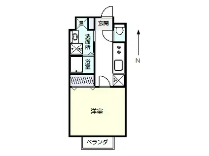 レックマンション新品治B棟(1K/2階)の間取り写真