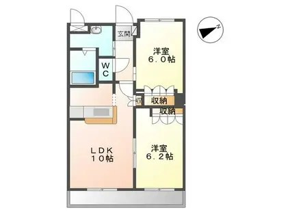 フィールドピアE(2LDK/1階)の間取り写真