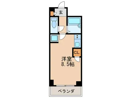 イイダマチハウス(ワンルーム/2階)の間取り写真