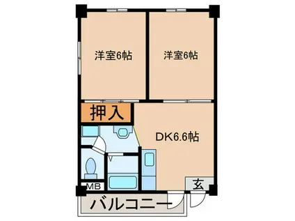 N・VILLAGE(2DK/3階)の間取り写真