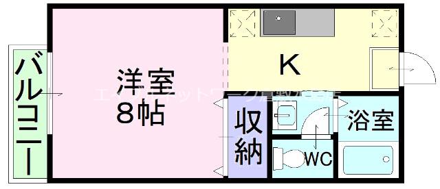 DNパレスD(1K/1階)の間取り写真