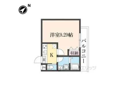 フラッティ西京極(1K/4階)の間取り写真